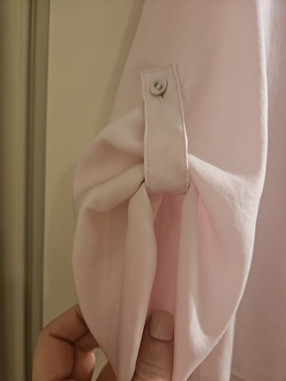 Renuar Airflow Blouse XS | Ballerina Pale Pink Hi-Low Top Lightweight 3/4 Sleeve - Picture 4 of 6